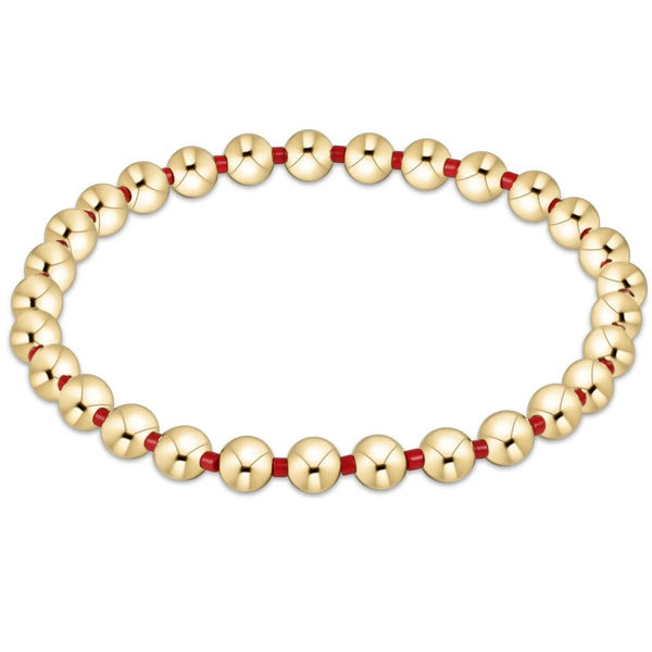 Hope Grateful 5mm Bead Bracelet - Bright Red