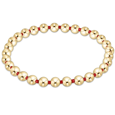 Hope Grateful 5mm Bead Bracelet - Bright Red
