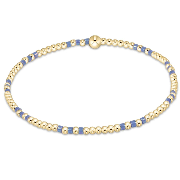 Hope Joy Pattern 2mm Bead Bracelet in Bright Blue