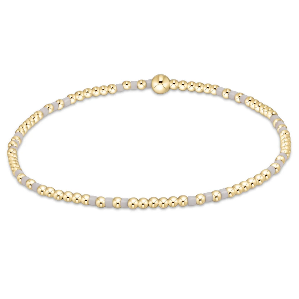 Hope Joy Pattern 2mm Bead Bracelet in White