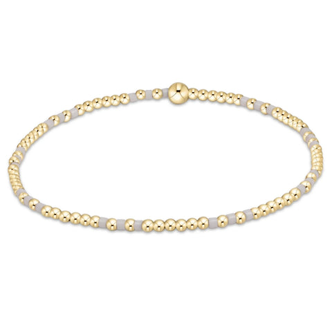 Hope Joy Pattern 2mm Bead Bracelet in White