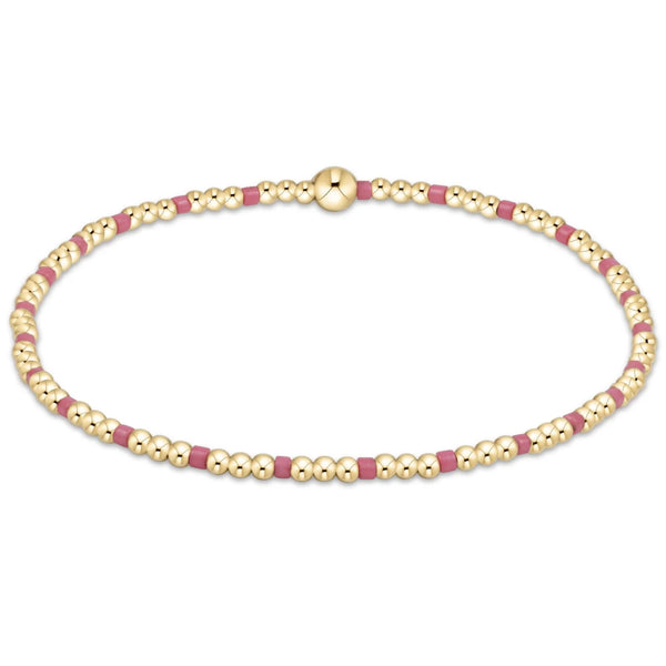 Hope Sincerity Pattern 2mm Bead Bracelet in Bright Pink