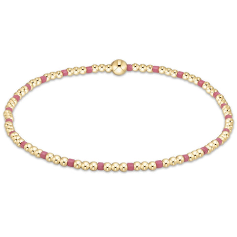 Hope Sincerity Pattern 2mm Bead Bracelet in Bright Pink