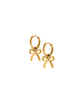Sadie Gold Bow Huggie Charm Earrings