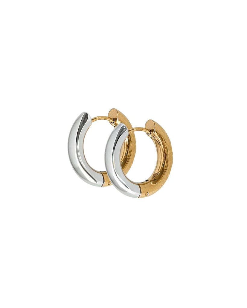 Scarlett 12mm Two-Tone Hoop Earrings