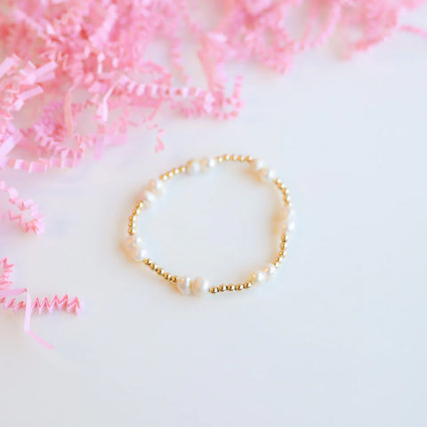 Coastal Pearl Gold Filled Bead Bracelet