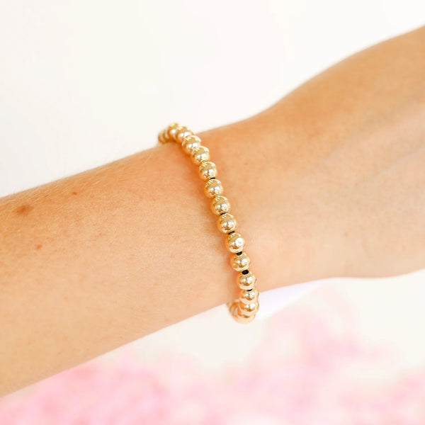 Classic 6mm Gold Filled Bead Bracelet