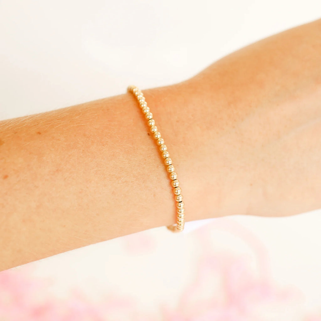 Classic 3mm Gold Filled Bead Bracelet