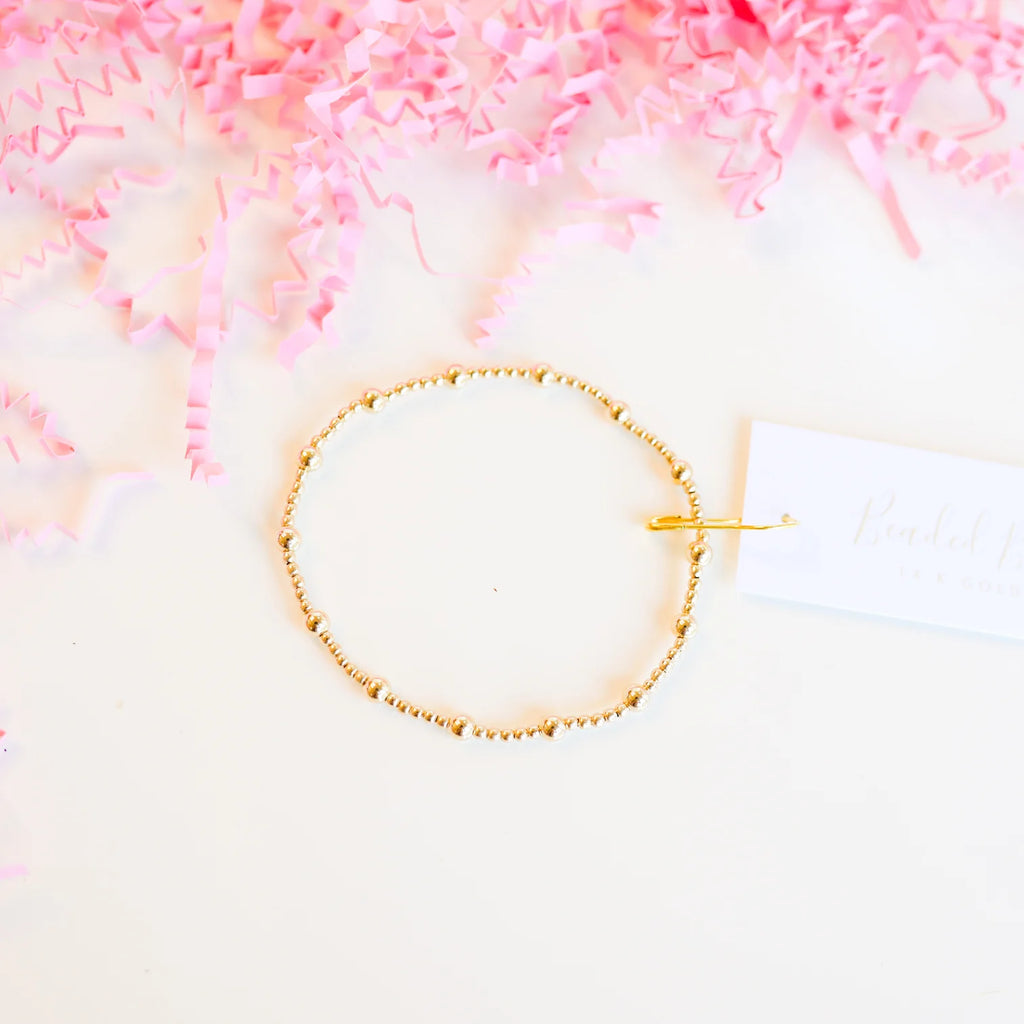 June Gold Filled Bead Bracelet