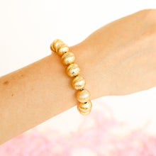 Brushed 12mm Gold Filled Bead Bracelet