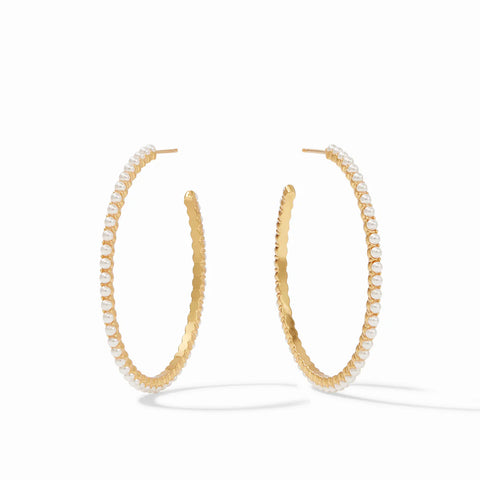 Juliet Pearl Hoop Earrings