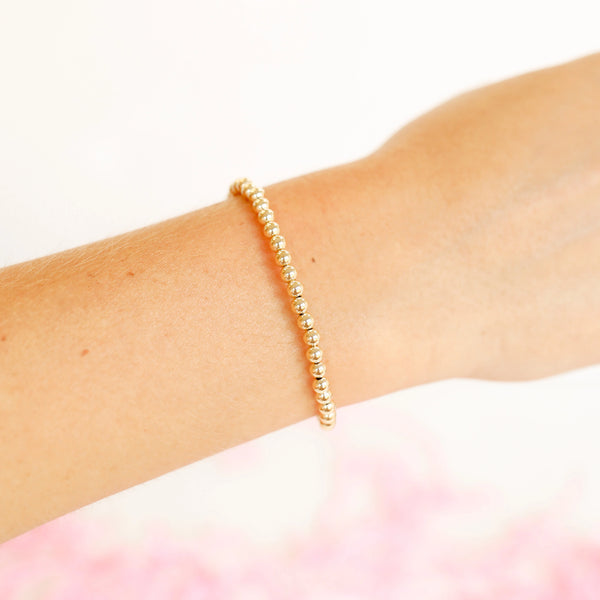 Classic 4mm Gold Filled Bead Bracelet