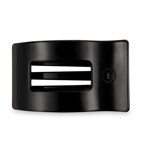 Jet Black Flat Rectangle Hair Clip