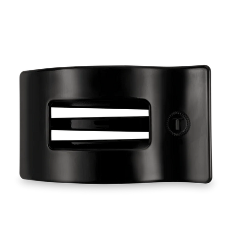 Jet Black Flat Rectangle Hair Clip