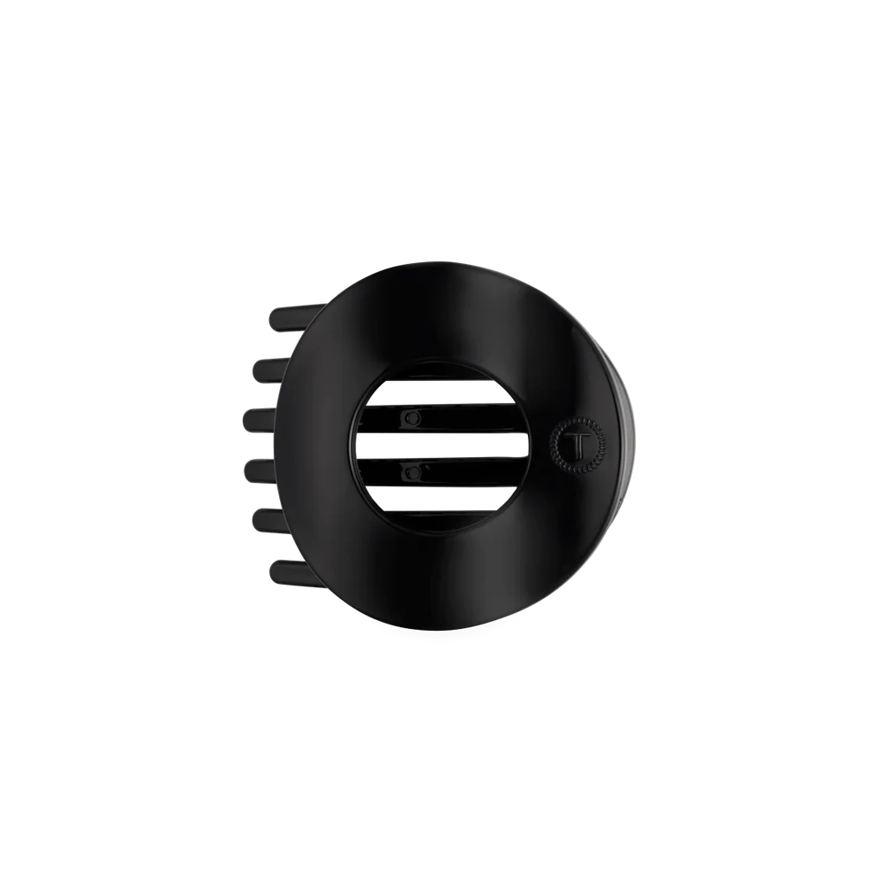 Jet Black Flat Circle Hair Clip