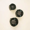 Jet Black Flat Circle Hair Clip