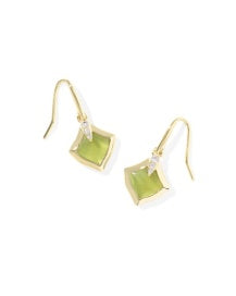 Joelle Small Drop Earring Gold in Chartreuse Green Mother of Pearl