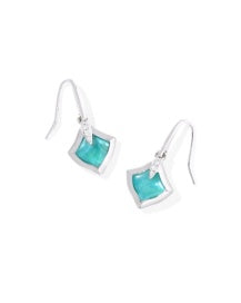 Joelle Small Drop Earring Gold in Bright Aqua Illusion