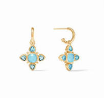 Aquitaine Hoop & Charm Earring Iridescent Aquarmarine Blue