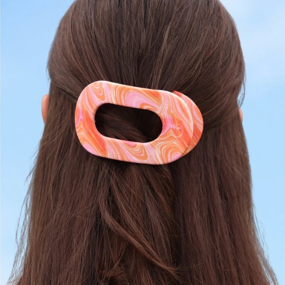 Just Keep Swimming Flat Round Hair Clip