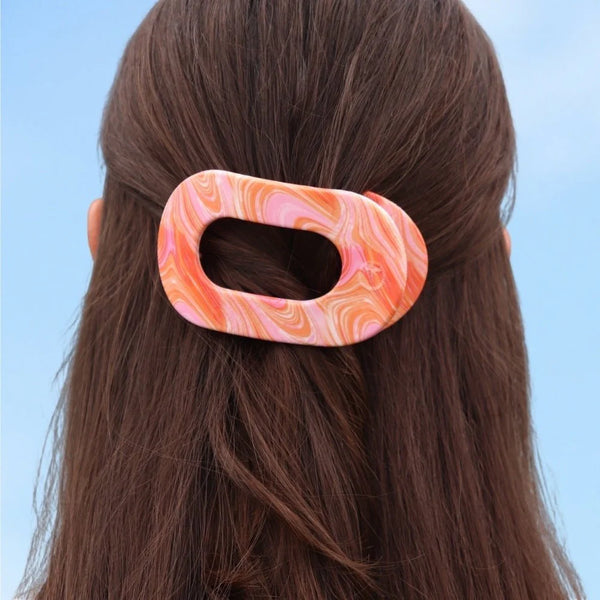 Just Keep Swimming Flat Round Hair Clip