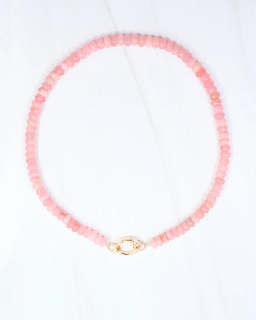 Gisela Stone Beaded Oval Clasp Necklace