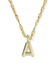 Bubble Letter Pendant Gold Necklace