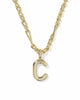 Bubble Letter Pendant Gold Necklace