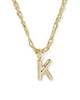 Bubble Letter Pendant Gold Necklace