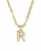 Bubble Letter Pendant Gold Necklace