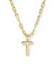 Bubble Letter Pendant Gold Necklace