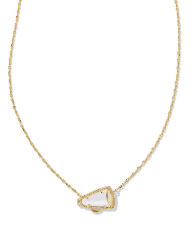 Cheer Short Pendant Necklace in White Mother of Pearl