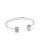 Daphne Frame Cuff Rhodium Bracelet in Purple Amethyst