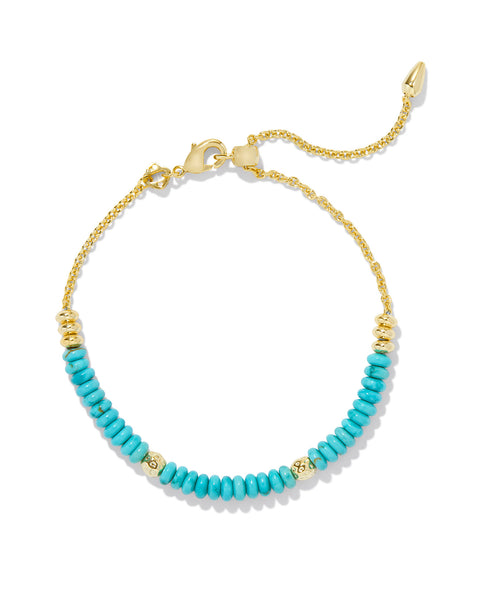 Deliah Delicate Chain Chain Bracelet in Variegated Turquoise