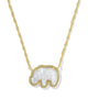 Elephant Gold Short Pendant Necklace