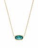 Elisa Gold Pendant Necklace in London Blue