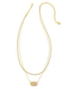 Elisa Gold Herringbone Multi Strand Necklace in Iridescent Drusy