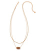 Elisa Rose Gold Herringbone Multi Strand Necklace in Rose Gold Drusy