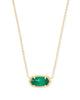 Elisa Gold Pendant Necklace in Emerald Cats Eye