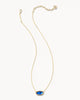 Elisa Gold Pendant Necklace in Navy Abalone