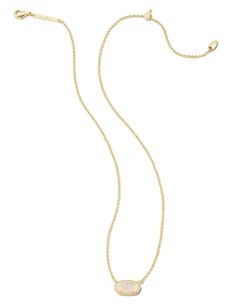 The Grayson Gold Pendant Necklace in Iridescent Drusy