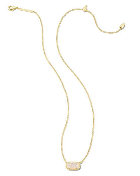 The Grayson Gold Pendant Necklace in Iridescent Drusy