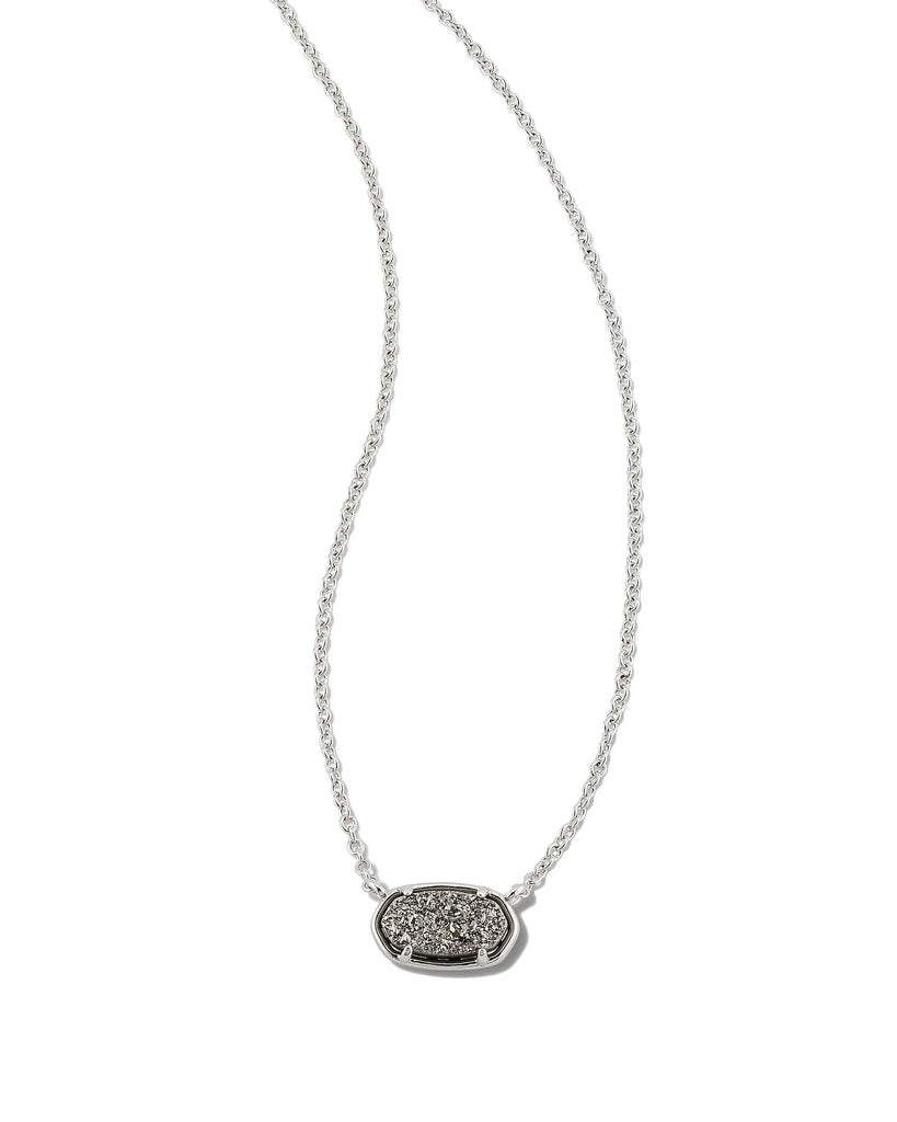 Grayson Silver Short Pendant Necklace in Platinum Drusy