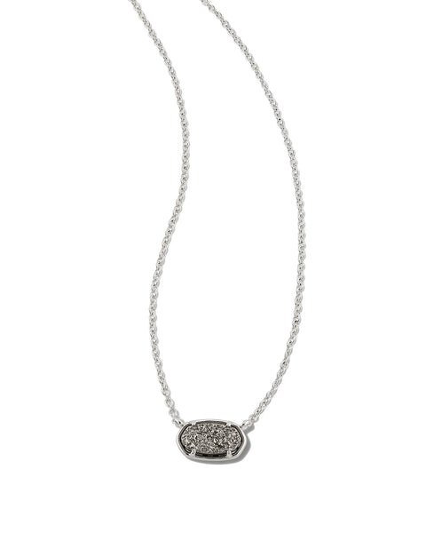 Grayson Silver Short Pendant Necklace in Platinum Drusy