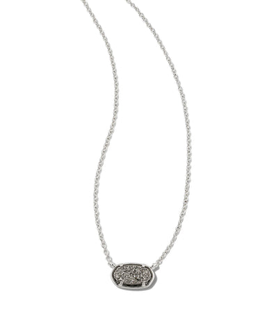 Grayson Silver Short Pendant Necklace in Platinum Drusy