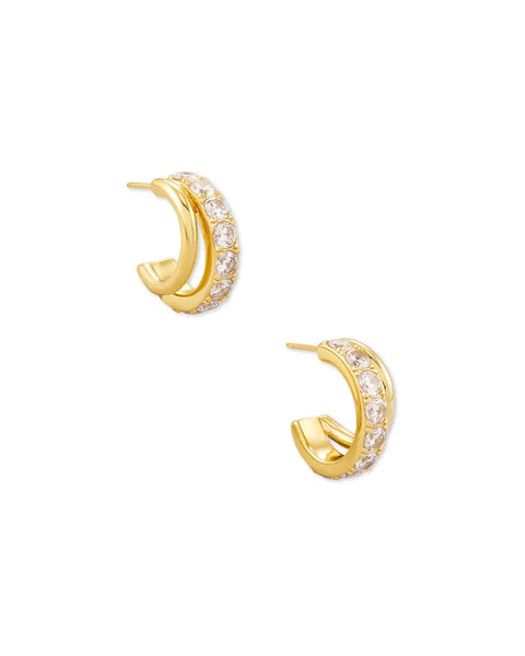 Livy Huggie Earring in White Crystal