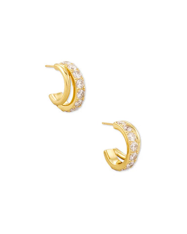 Livy Huggie Earring in White Crystal