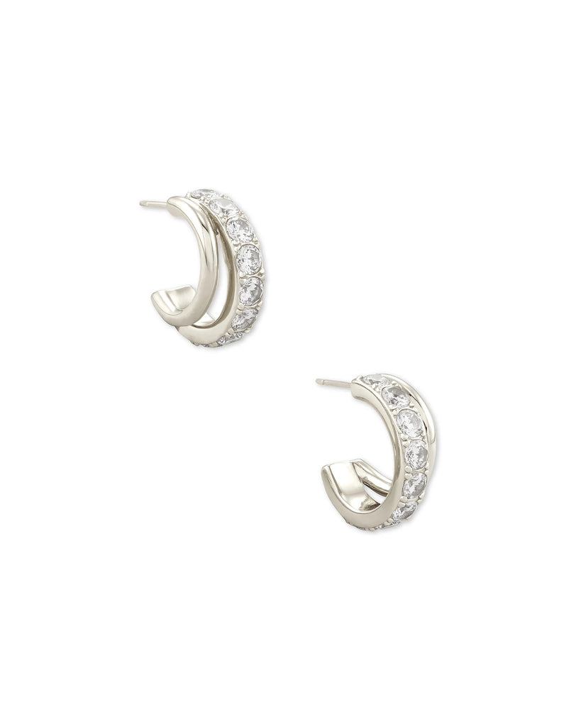 Livy Huggie Earring in White Crystal