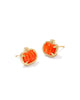 Pumpkin Stud Earrings on Orange Mother of Pearl