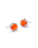 Pumpkin Stud Earrings on Orange Mother of Pearl